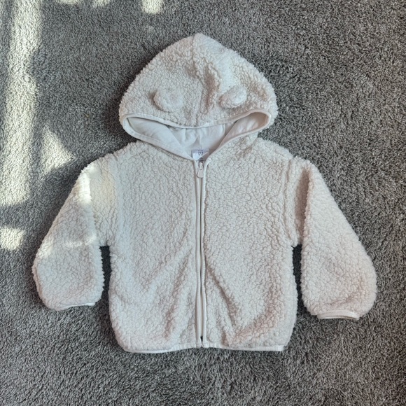 Baby GAP White Sherpa Hoodie - Picture 1 of 7